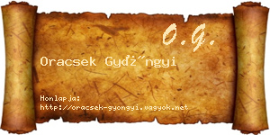 Oracsek Gyöngyi névjegykártya